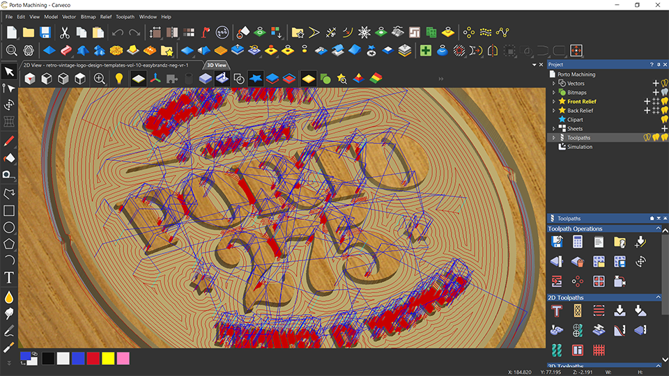 Engraved plate with toolpaths shown