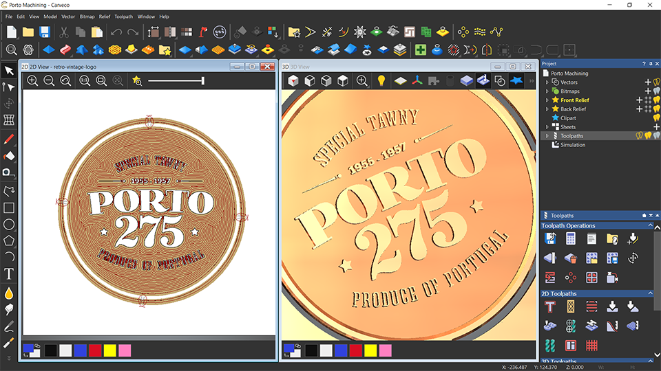 Porto plate, split screen view